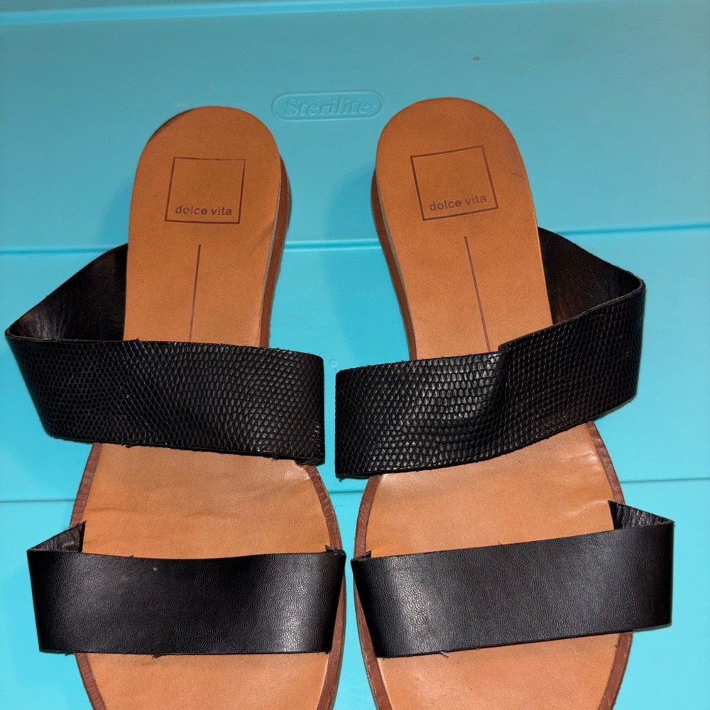 Dolce Vita Black and Tan Sandals